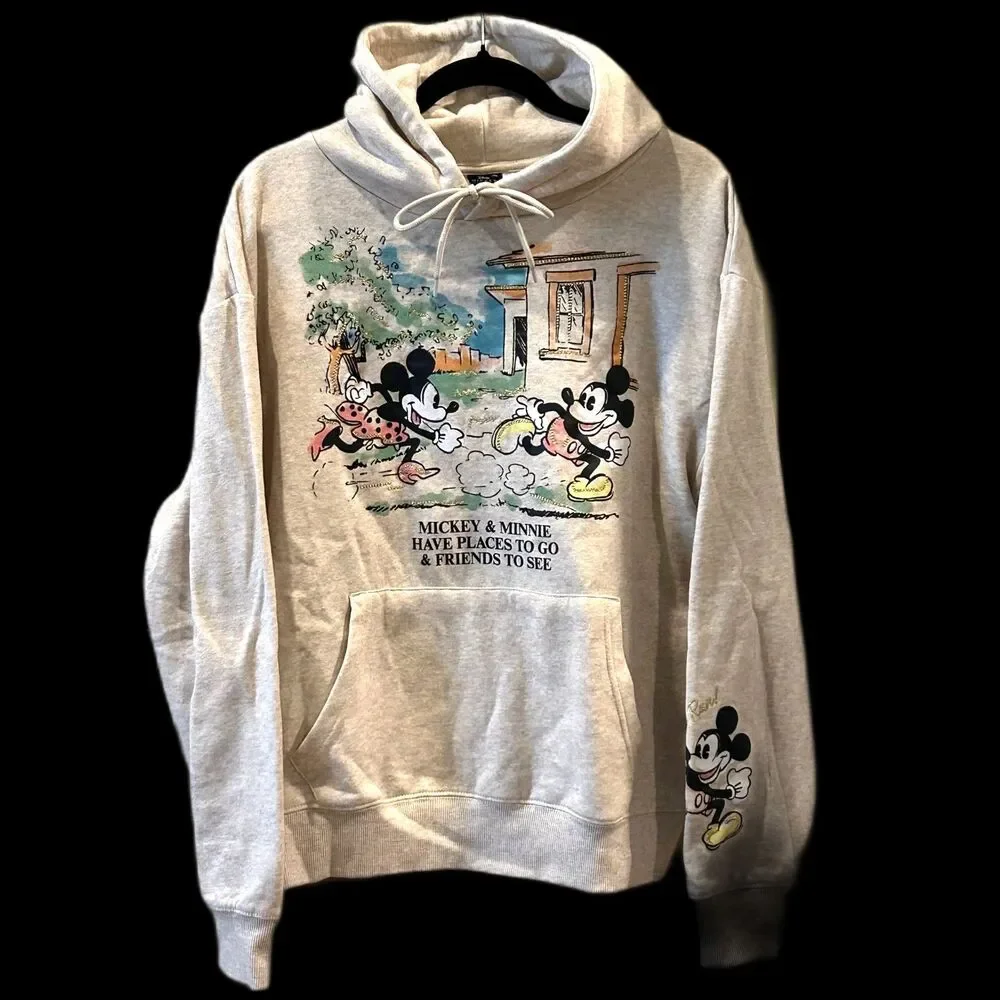 Disney Mickey and Minnie Mouse Hoodie Sweatshirt - Size Medium